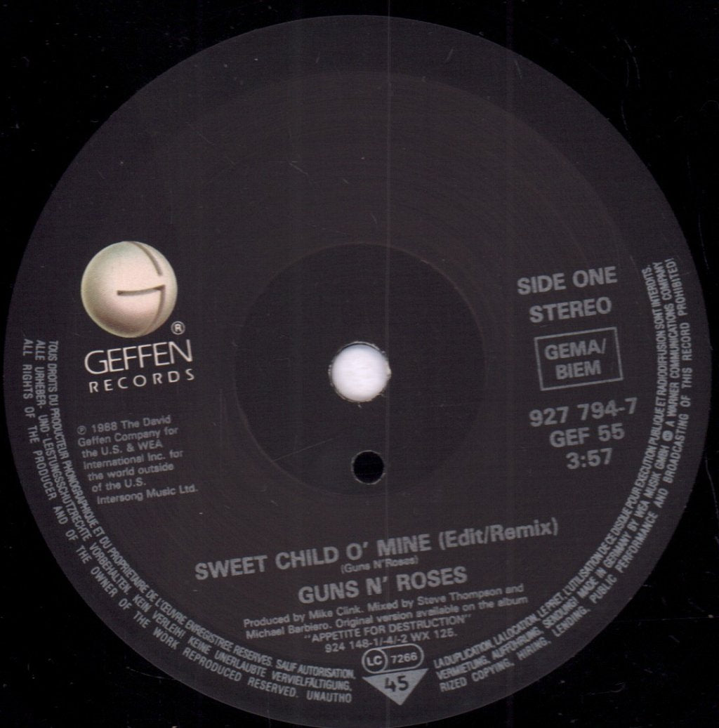 Guns N Roses - Sweet Child O Mine - 7 Inch