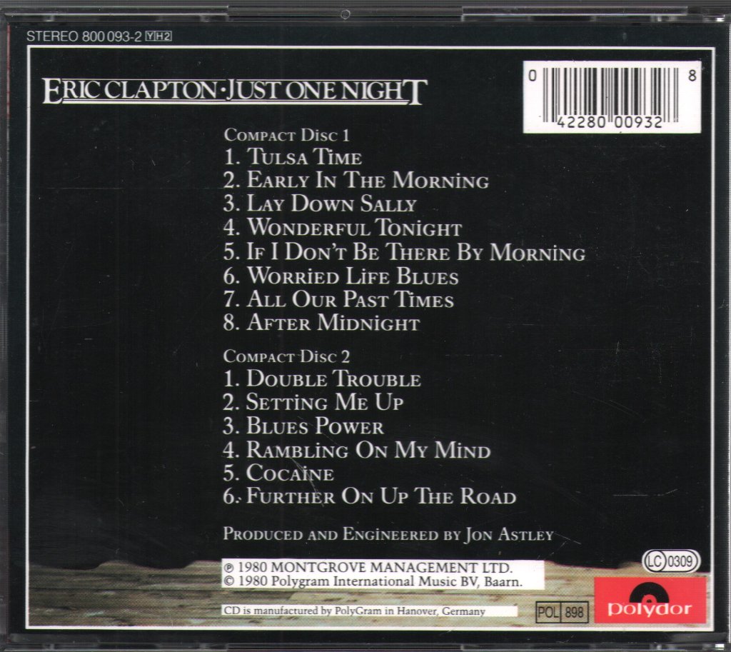 Eric Clapton - Just One Night - Double Cd