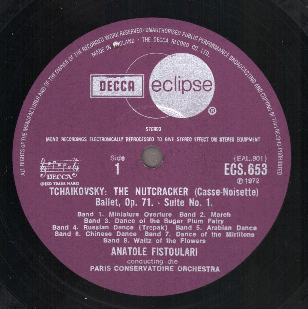 Anatole Fistoulari / Paris Conservatoire - Tchaikovsky - Nutcracker - Suites 1 And 2 - Lp