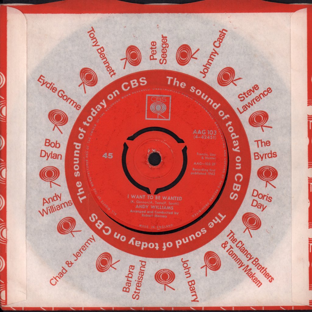 Andy Williams - Stranger On The Shore - 7 Inch