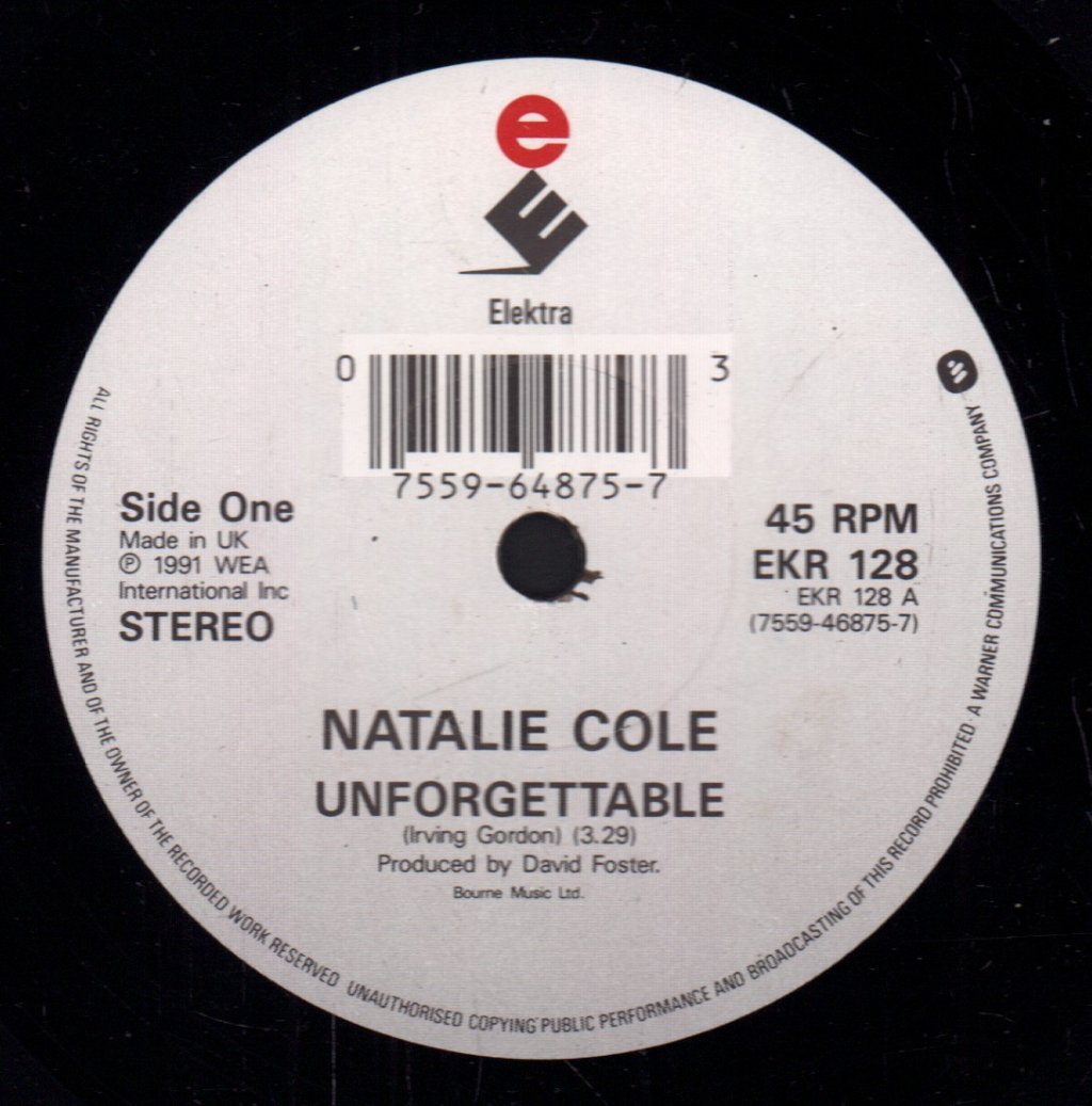 Natalie Cole With Nat King Cole - Unforgettable - 7 Inch