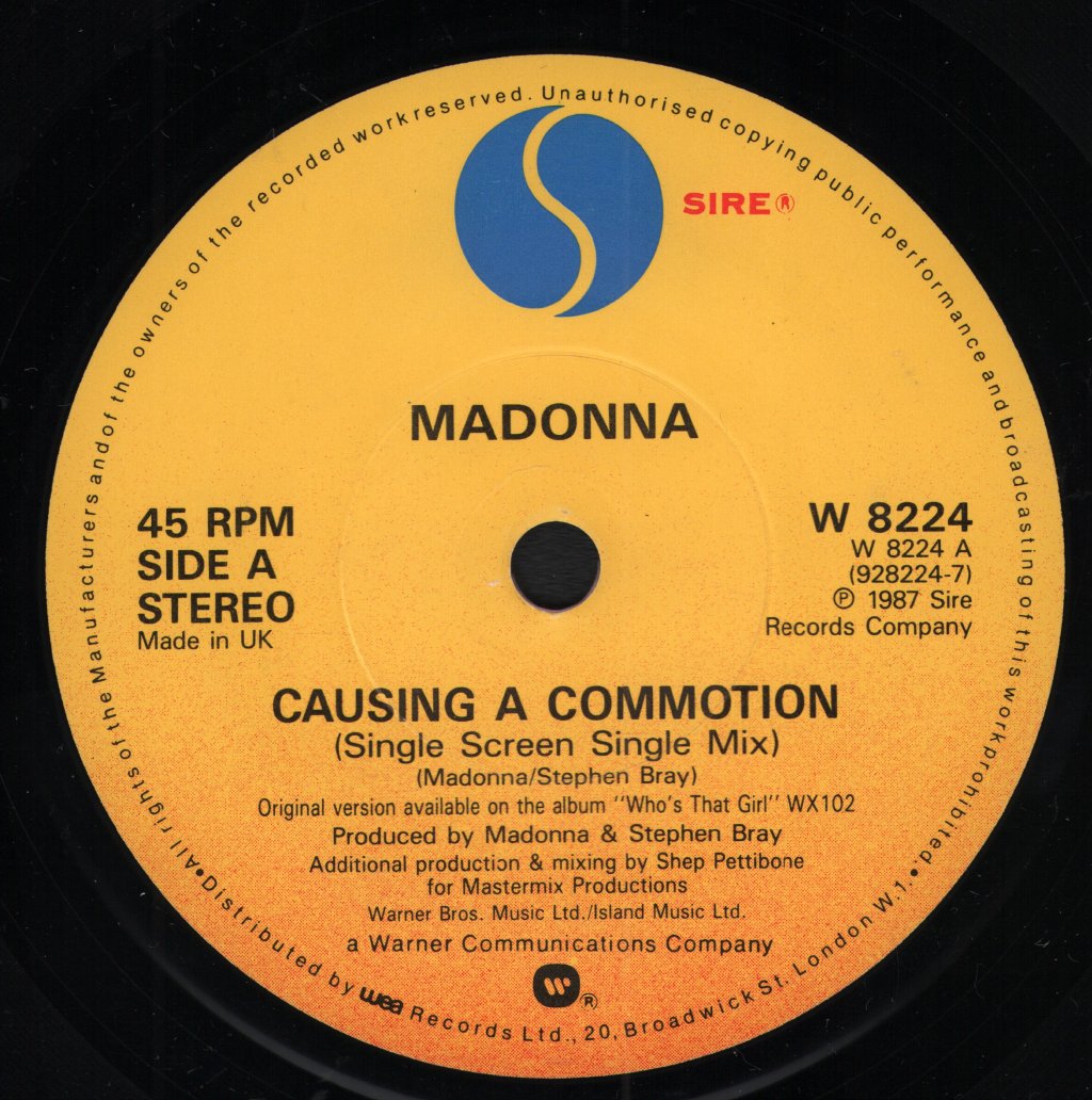 Madonna - Causing A Commotion - 7 Inch
