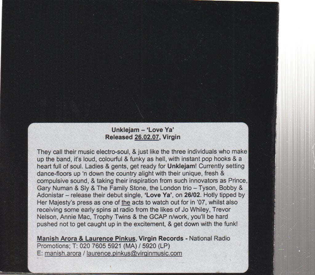Unklejam - Love Ya - Cd