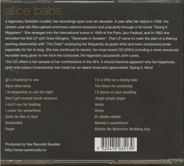 Alice Babs - Early Recordings 1939 - 1949 - Cd