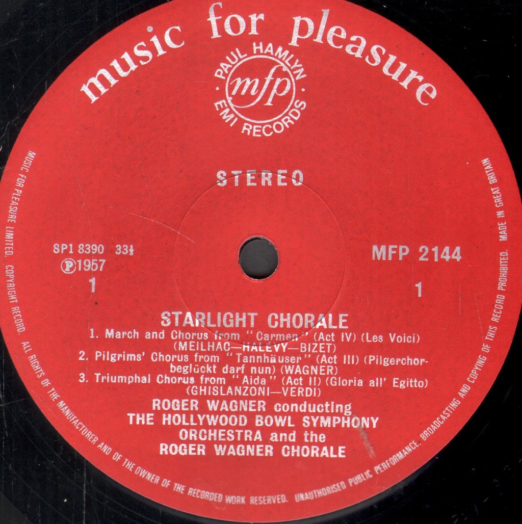 Roger Wagner Chorale / Hollywood Bowl Symphony Orchestra - Starlight Chorale - Lp