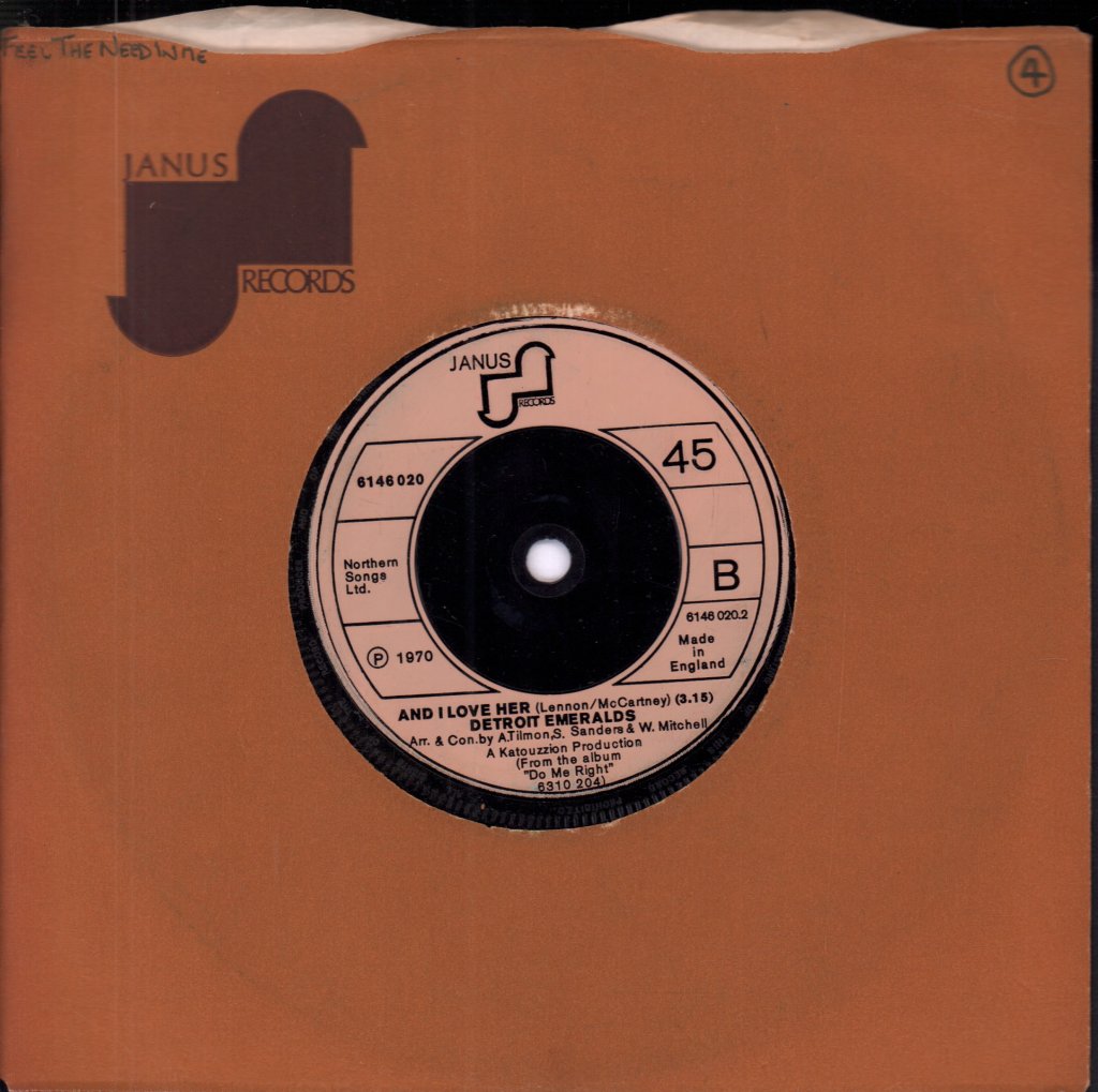 Detroit Emeralds - Feel The Need In Me - 7 Inch