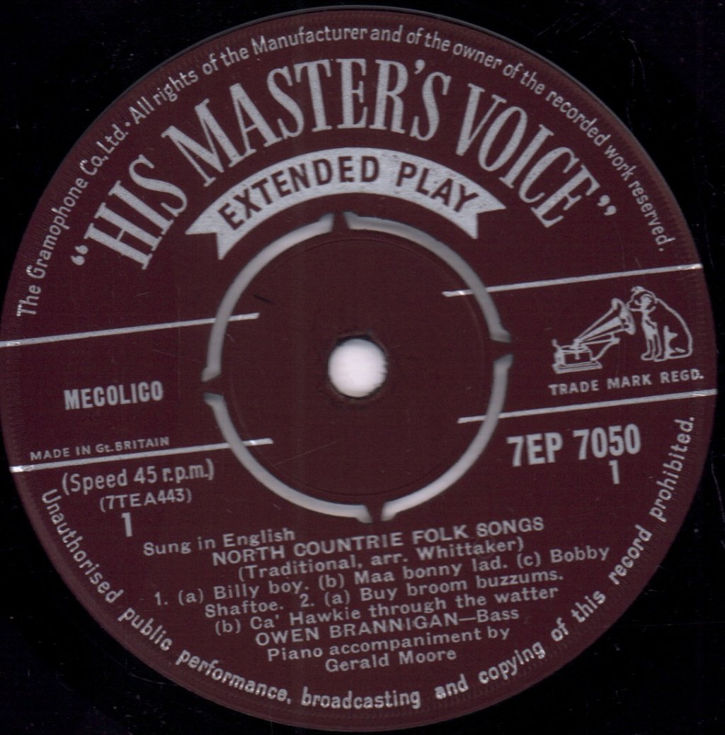 Owen Brannigan - Blaydon Races - 7 Inch