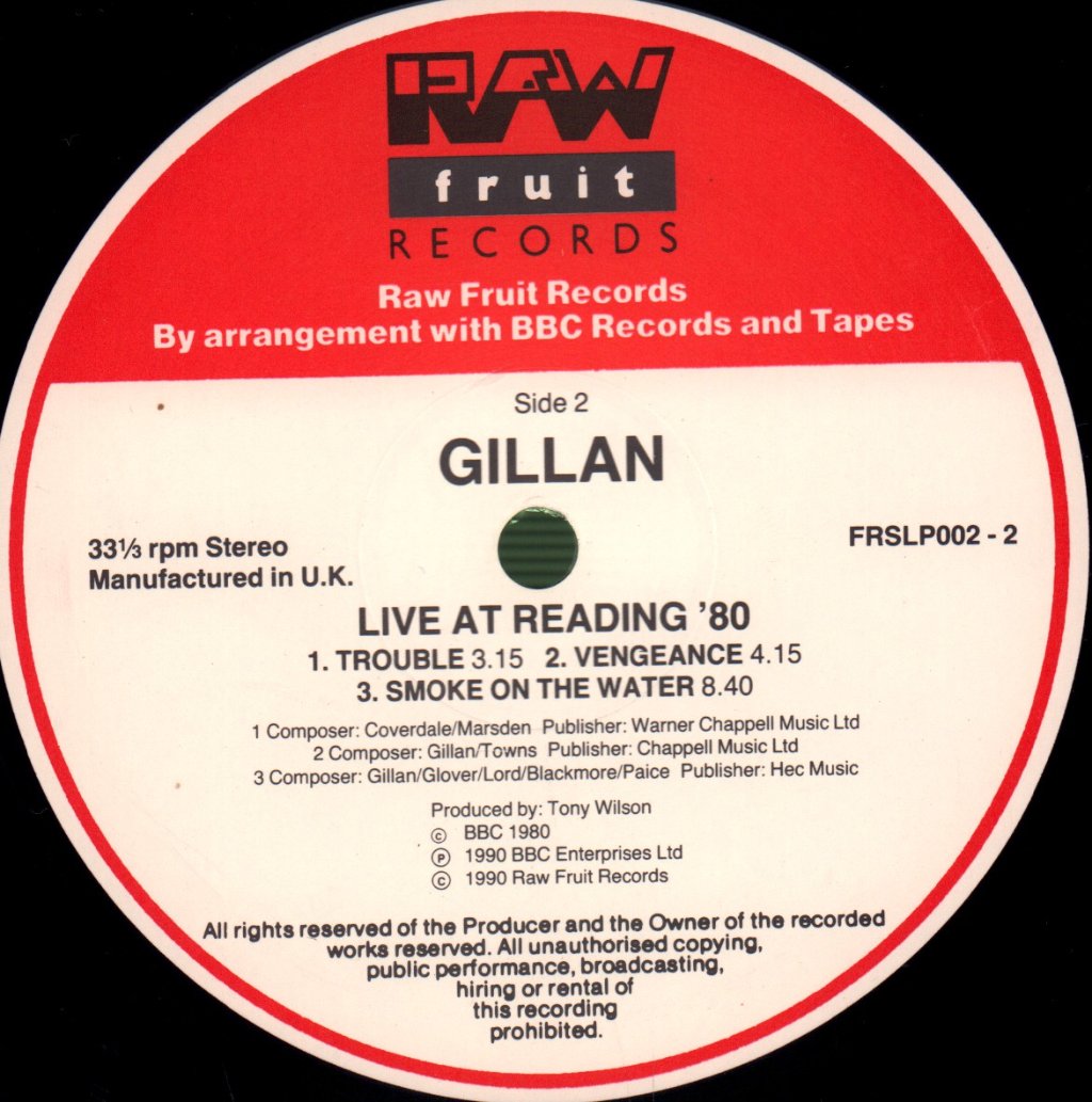 Gillan - Live At Reading ‘80 (Friday Rock Show sessions) - Lp