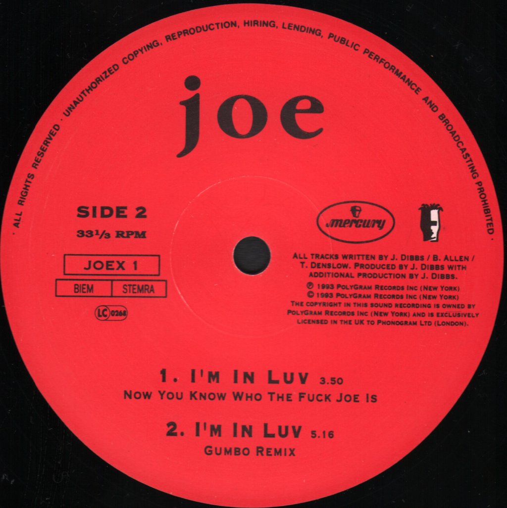 Joe (Urban) - I'm In Luv - 12 Inch
