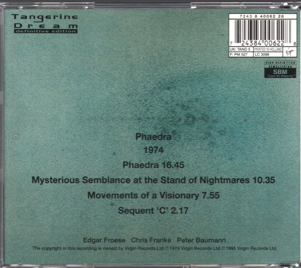 Tangerine Dream - Phaedra - Cd
