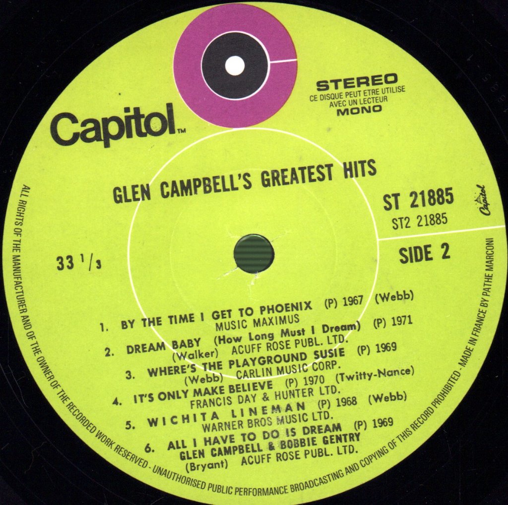 Glen Campbell - Greatest Hits - Lp