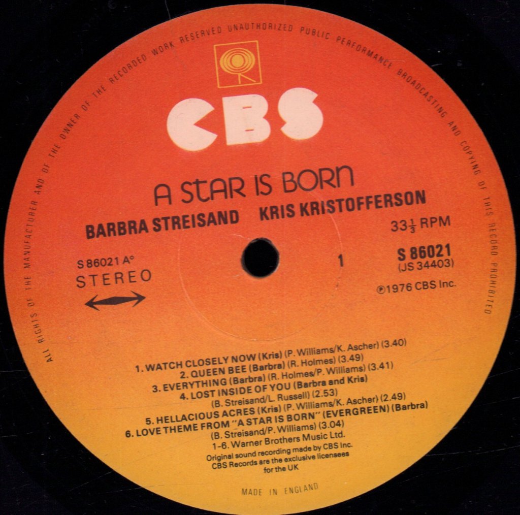 Barbra Streisand/Kris Kristofferson - A Star Is Born - Lp