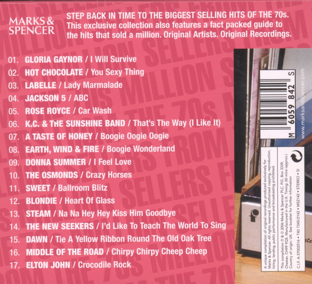 Various Artists - Million Sellers From The 70s - Cd