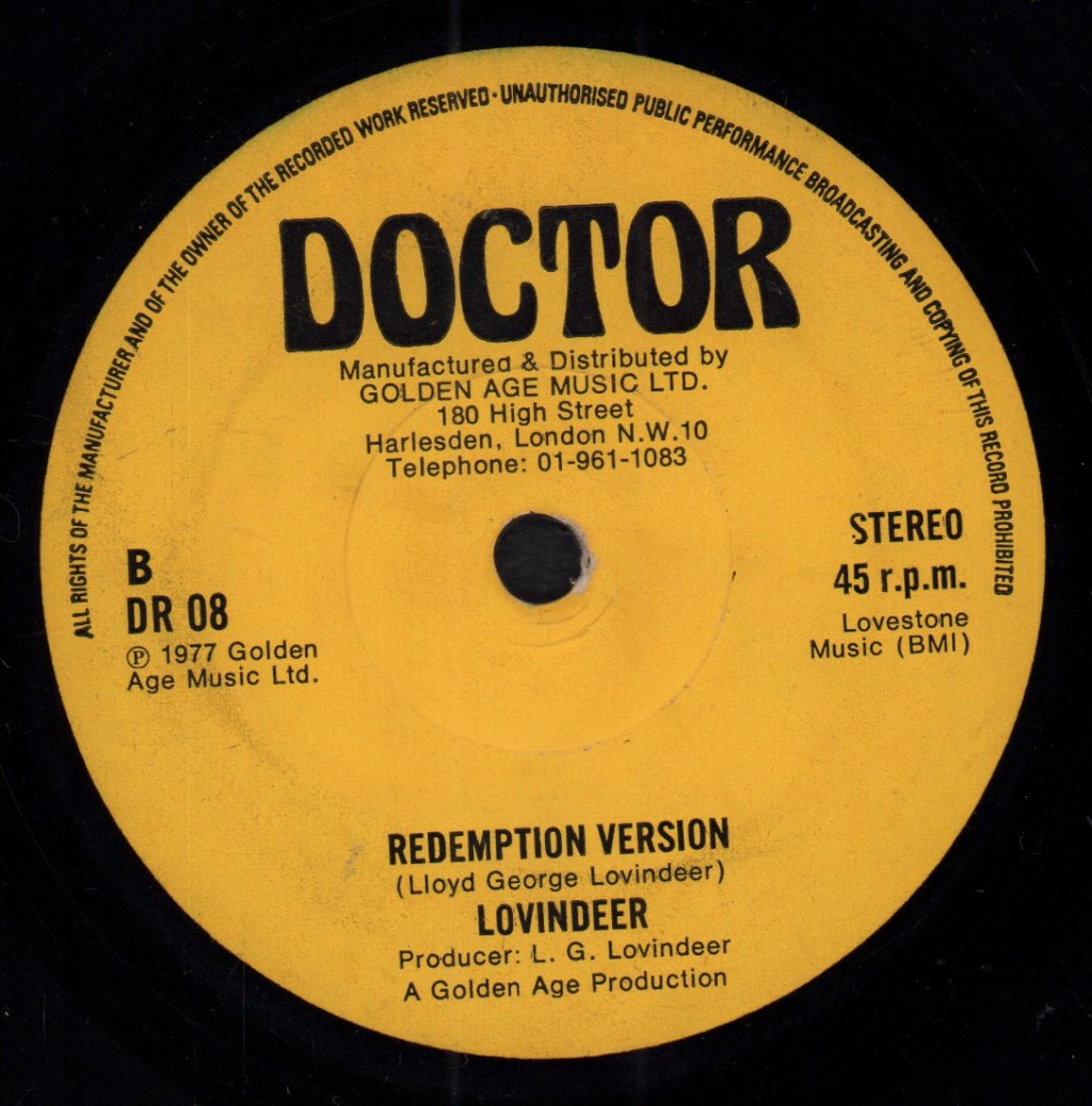 Lovindeer - When Redemption Comes It A Go Dread - 7 Inch