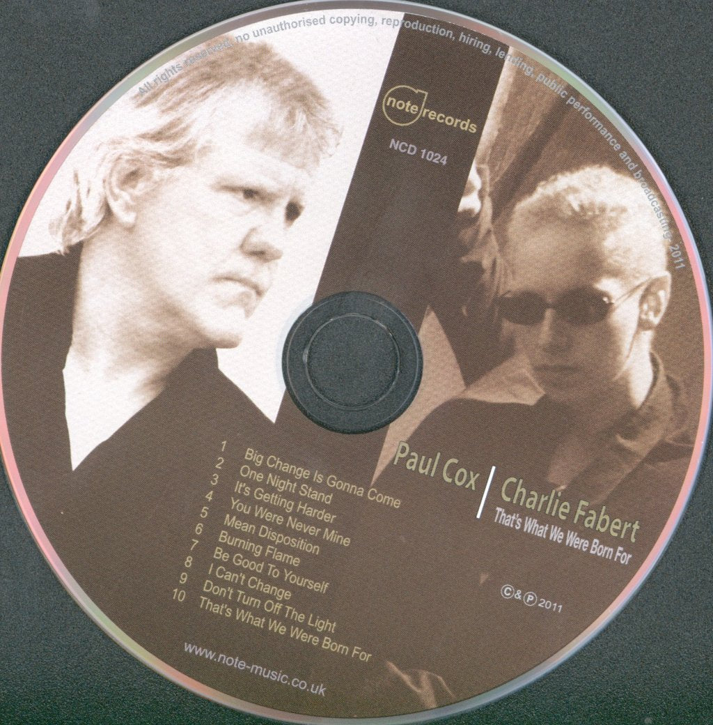 Paul Cox and Charlie Fasbert - That's What We Were Born For - Cd