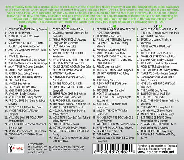 Various Artists - 1961 Embassy British Hit Parade: Every Classic Woolworths Cover Version From 1961 - Cd Set