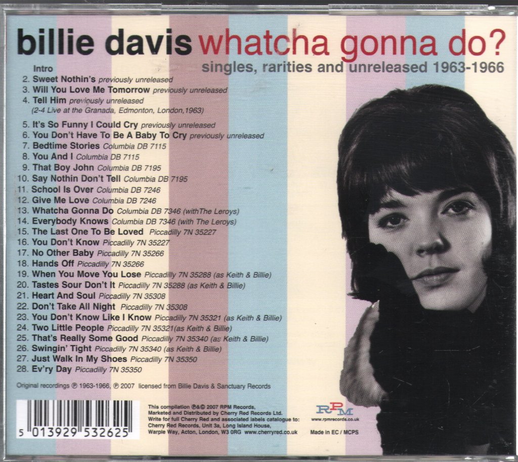 Billie Davis - Whatcha Gonna Do? Singles, Rarities And Unreleased 1963-1966 - Cd