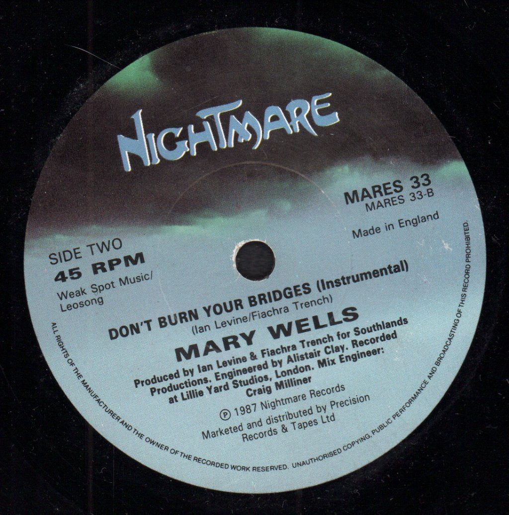 Mary Wells - Don't Burn Your Bridges - 7 Inch