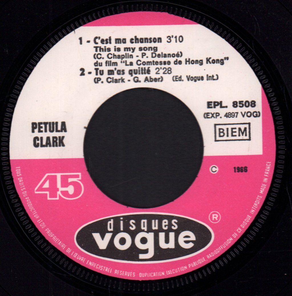 Petula Clark - C'est Ma Chanson - 7 Inch