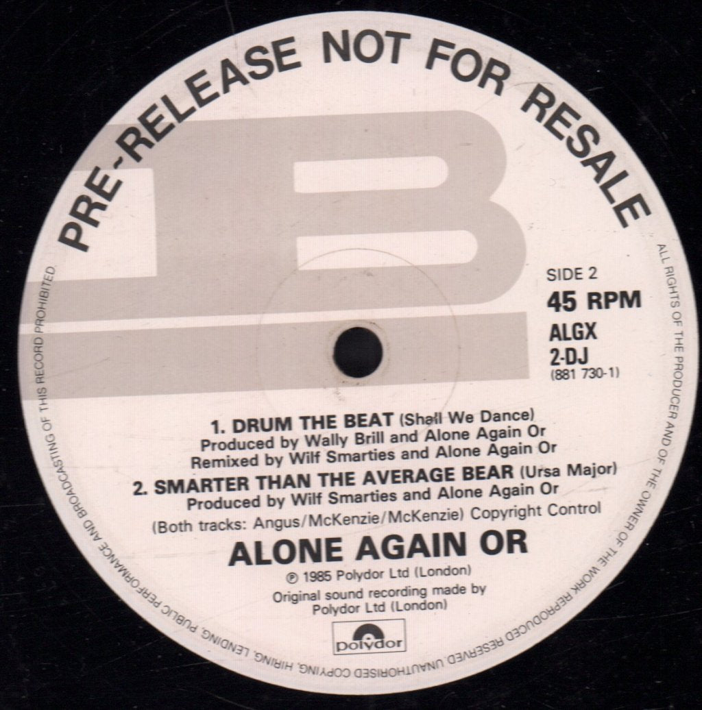 Alone Again Or - Dream Come True - 12 Inch