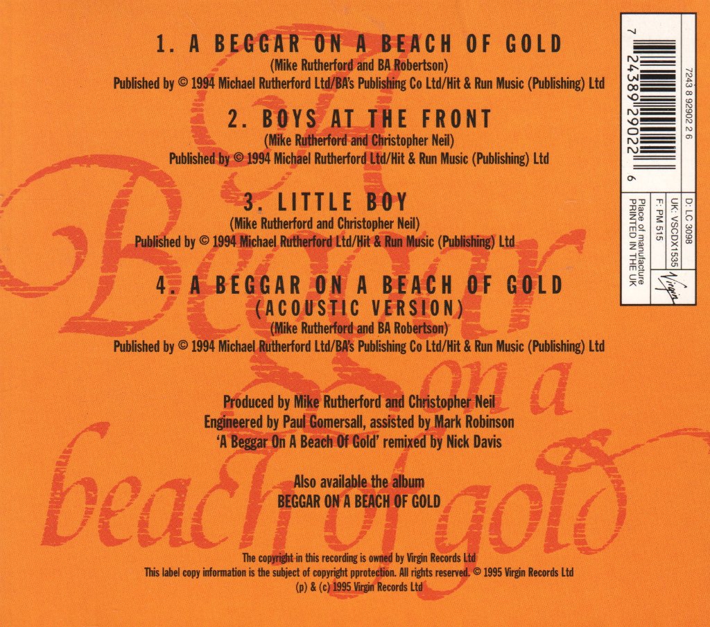 Mike And The Mechanics - A Beggar On A Beach Of Gold - Double Cd