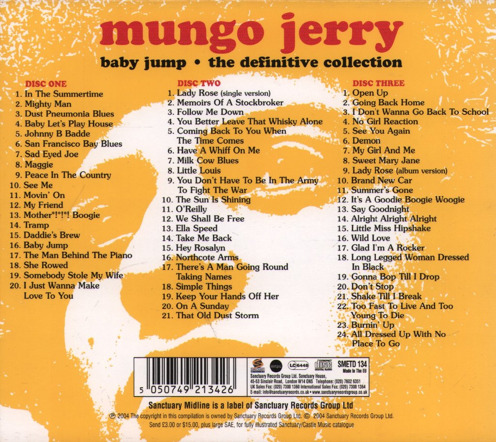 Mungo Jerry - Baby Jump The Definitive Collection - Cd Set