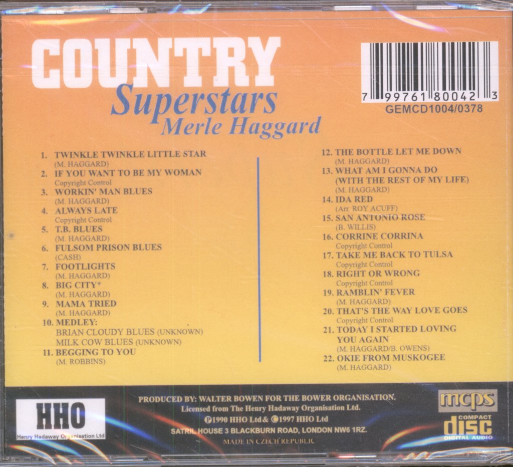 Merle Haggard - Country Superstars Merle Haggard - Cd
