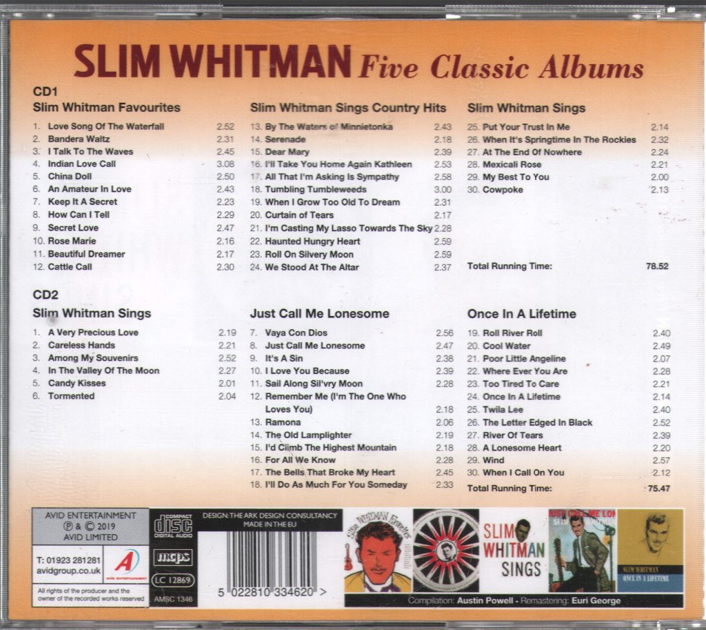 Slim Whitman - Five Classic Albums - Double Cd