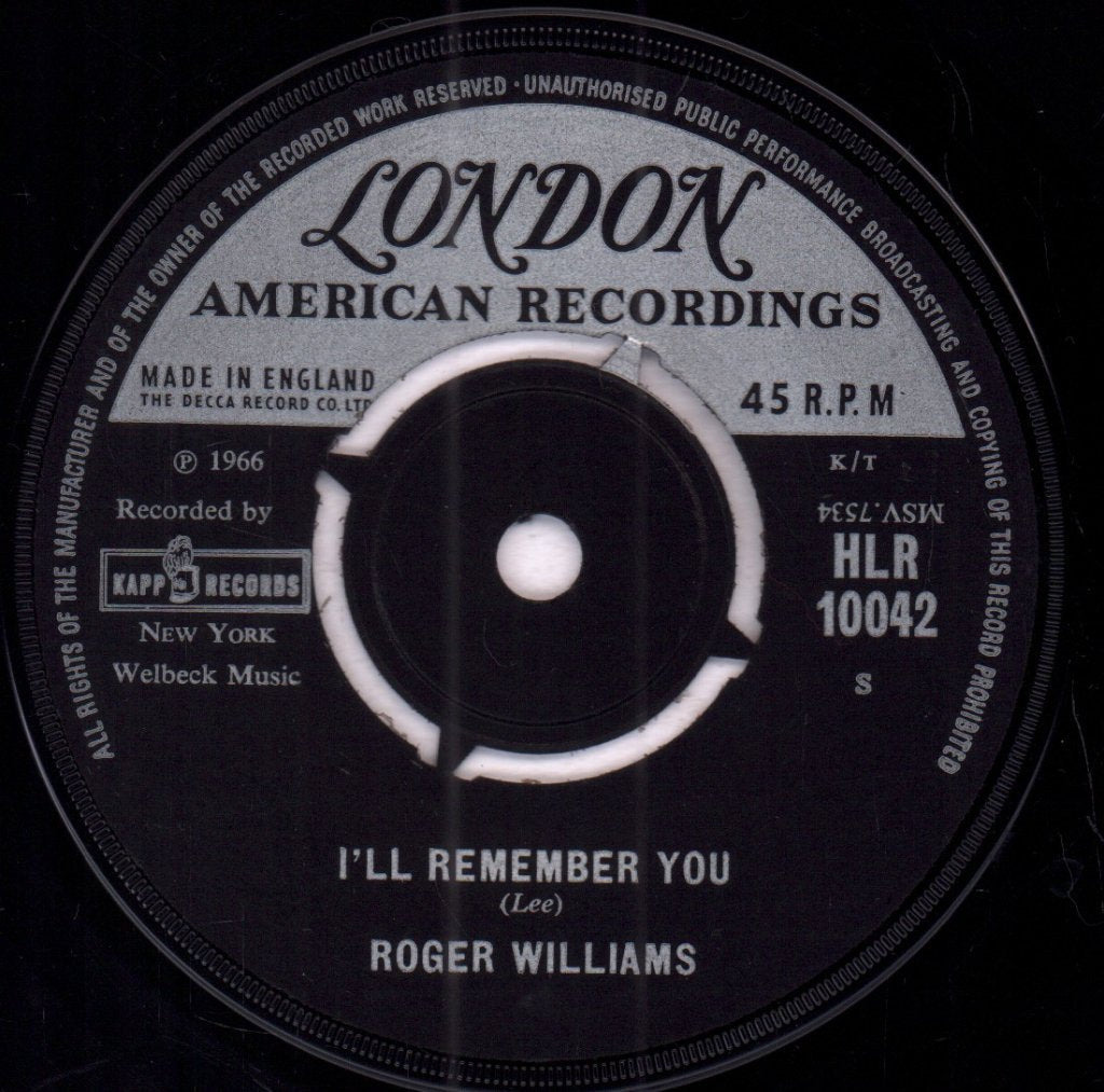 Roger Williams - Lara's Theme From Dr Zhivago - 7 Inch