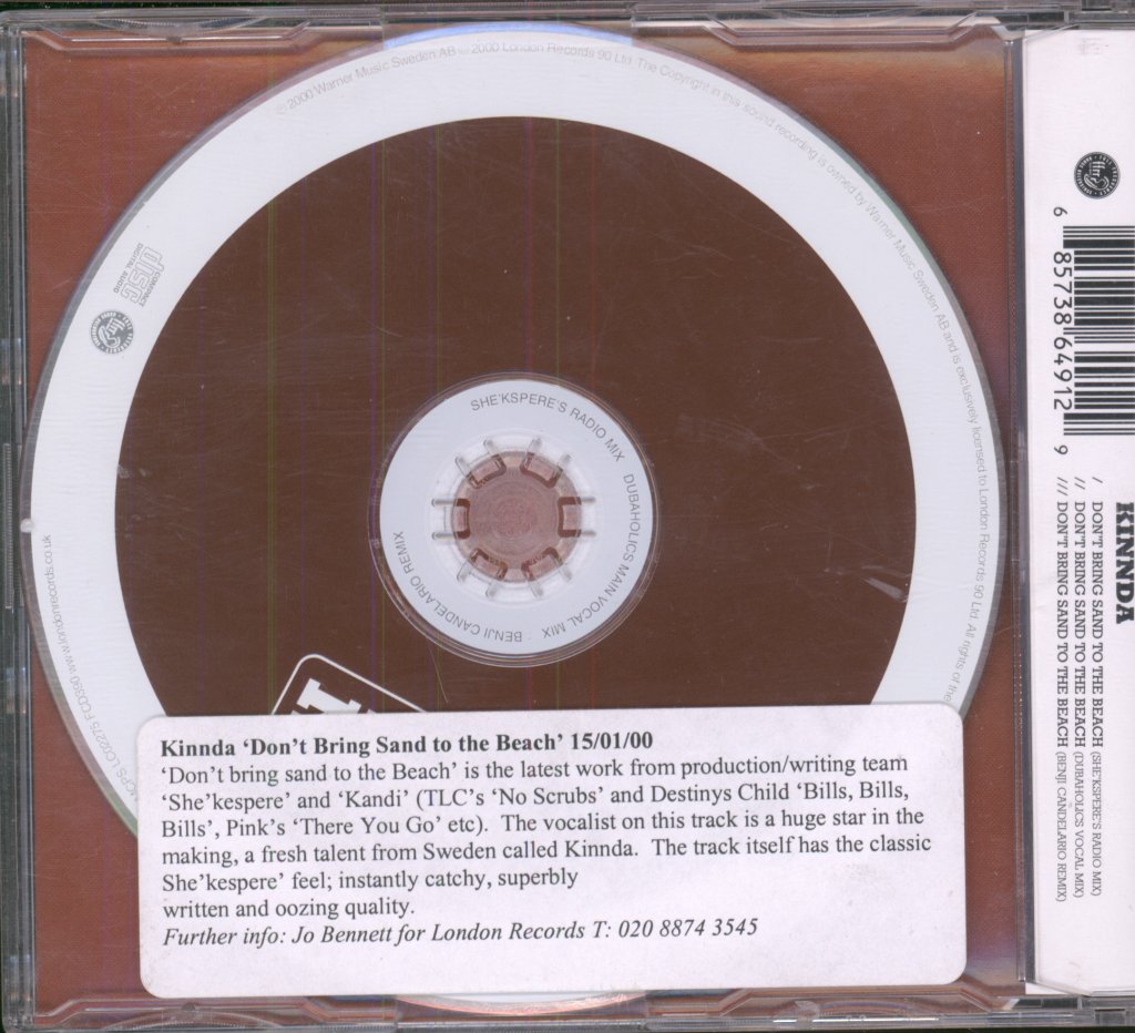 Kinnda - Don't Bring Sand To The Beach - Cd