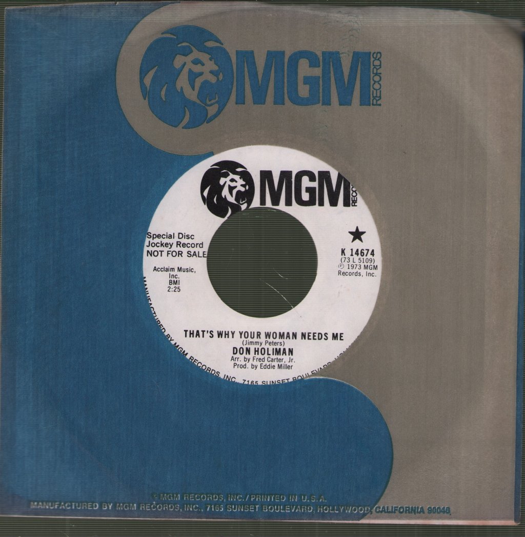 Don Holiman - I See The Roses - 7 Inch
