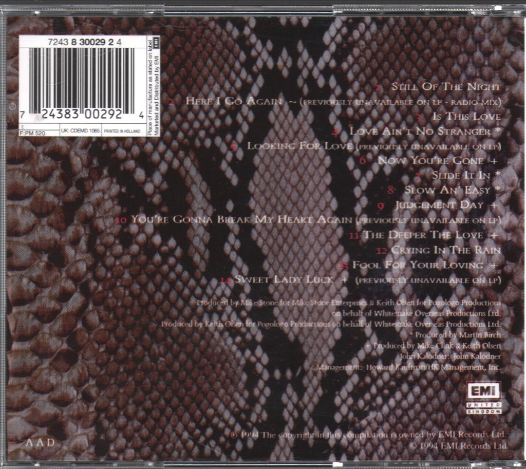 Whitesnake - Greatest Hits - Cd