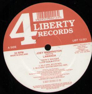 Joey Washington Featuring Lawanda - Don't Wanna Lose Your Love - Double 12 Inch