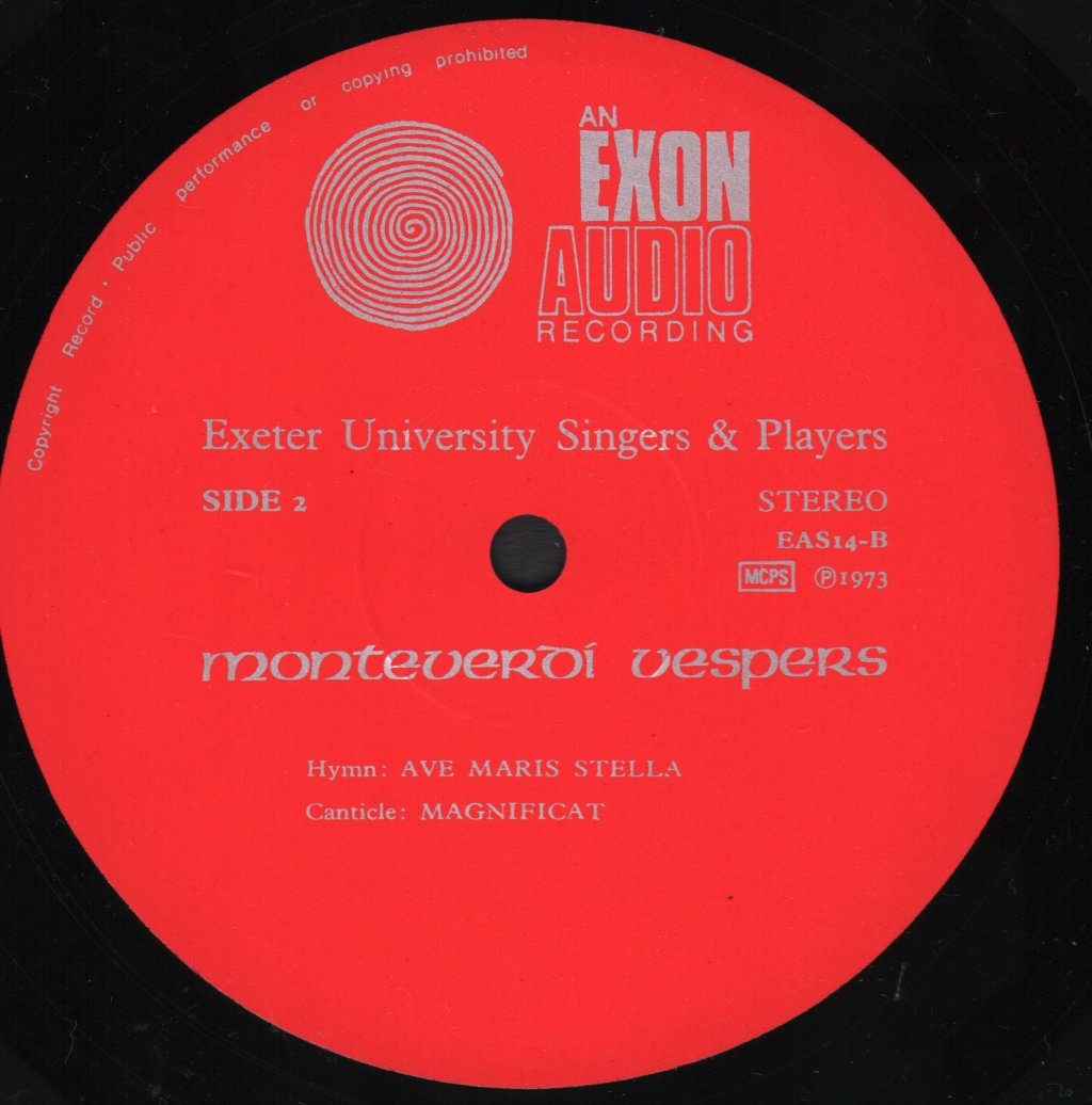 Exeter University Singers and Players / Donald James - Monteverdi Vespers 1610 - Lp