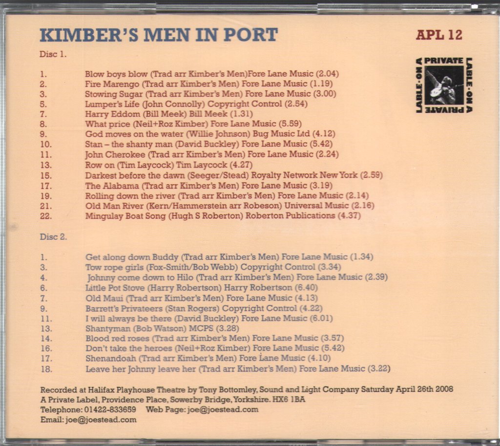 Kimber's Men - In Port - Double Cd