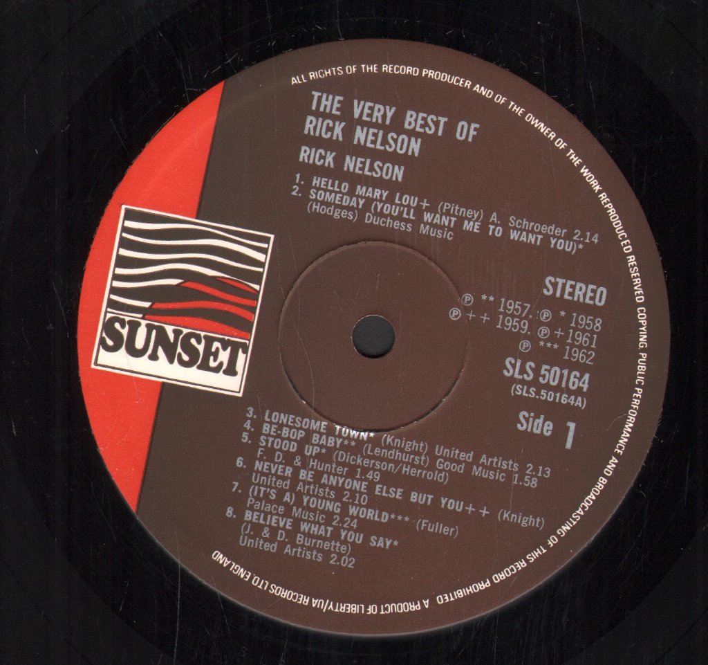 Rick Nelson - Very Best Of - Lp