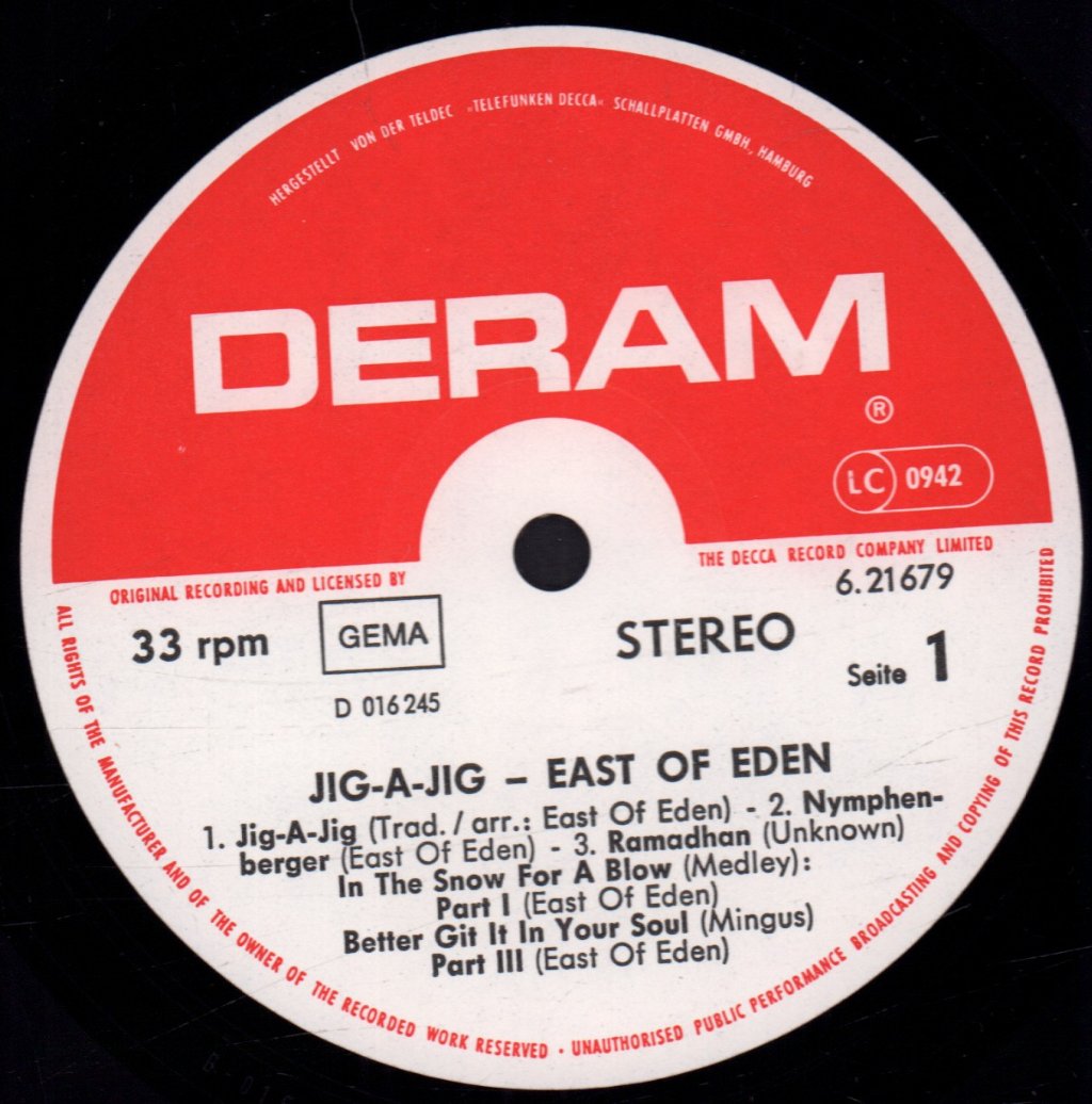 East Of Eden - Jig-A-Jig - Lp