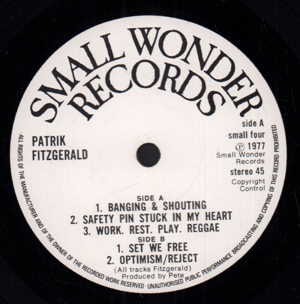 Patrik Fitzgerald - Safety Pin Stuck In My Heart - 7 Inch