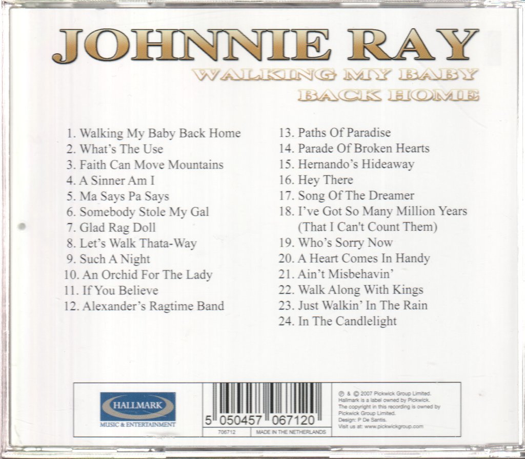 Johnnie Ray - Walking My Baby Back Home - Cd