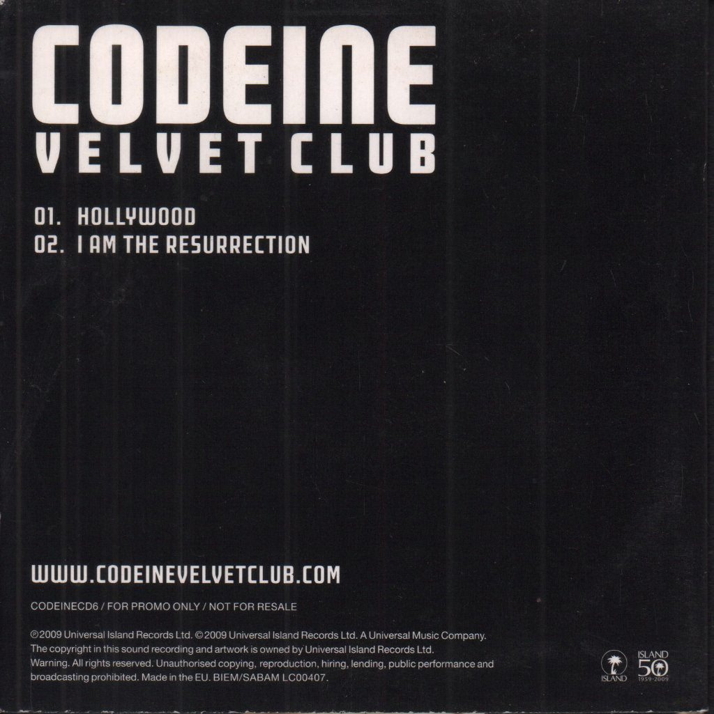 Codeine Velvet Club - Hollywood - Cd