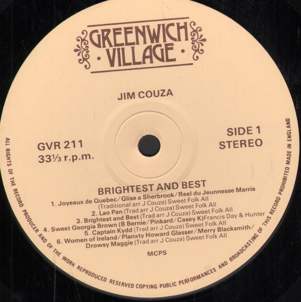 Jim Couza - Brightest And Best - Lp