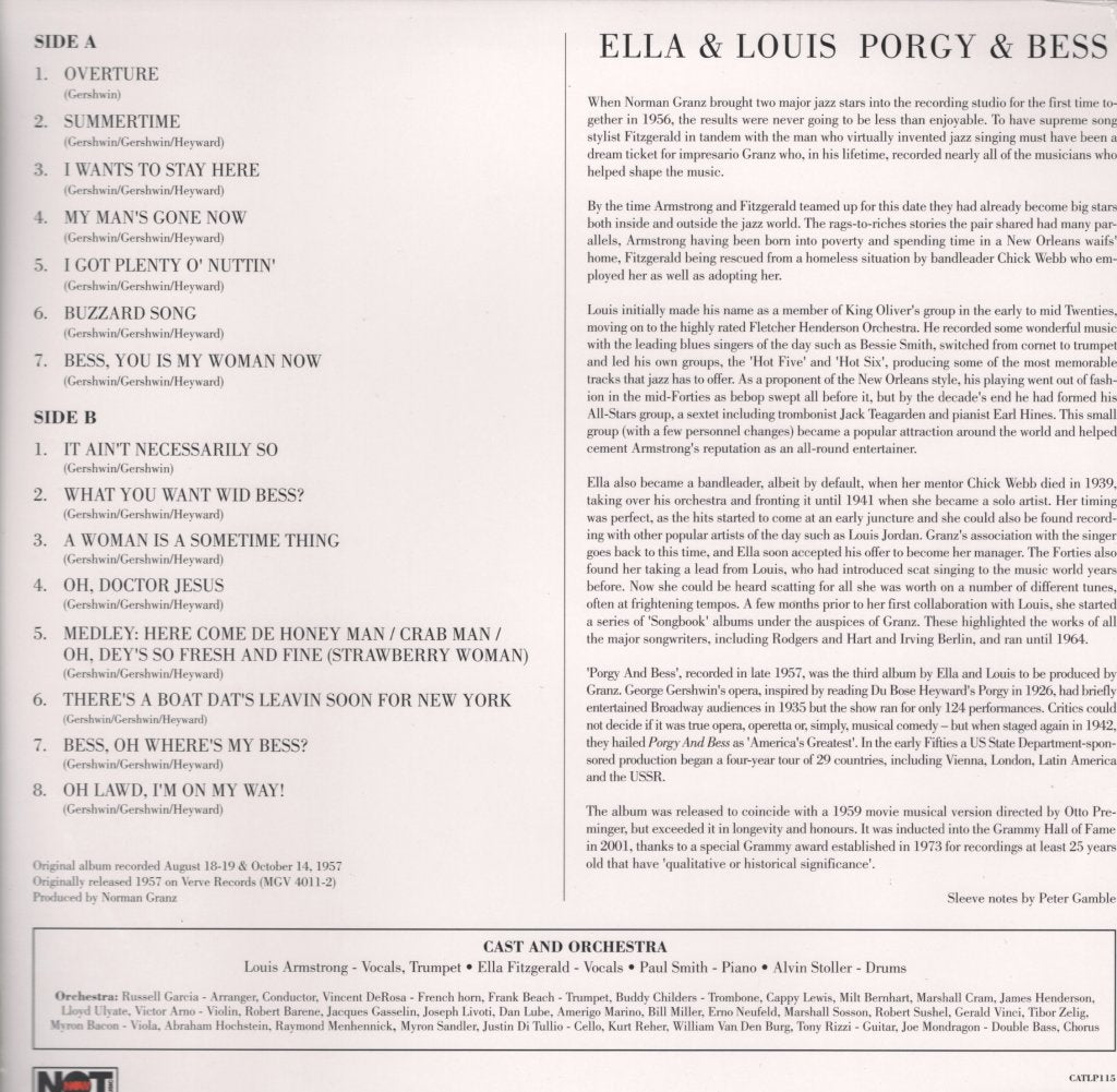 Ella Fitzgerald And Louis Armstrong - Porgy And Bess - Lp