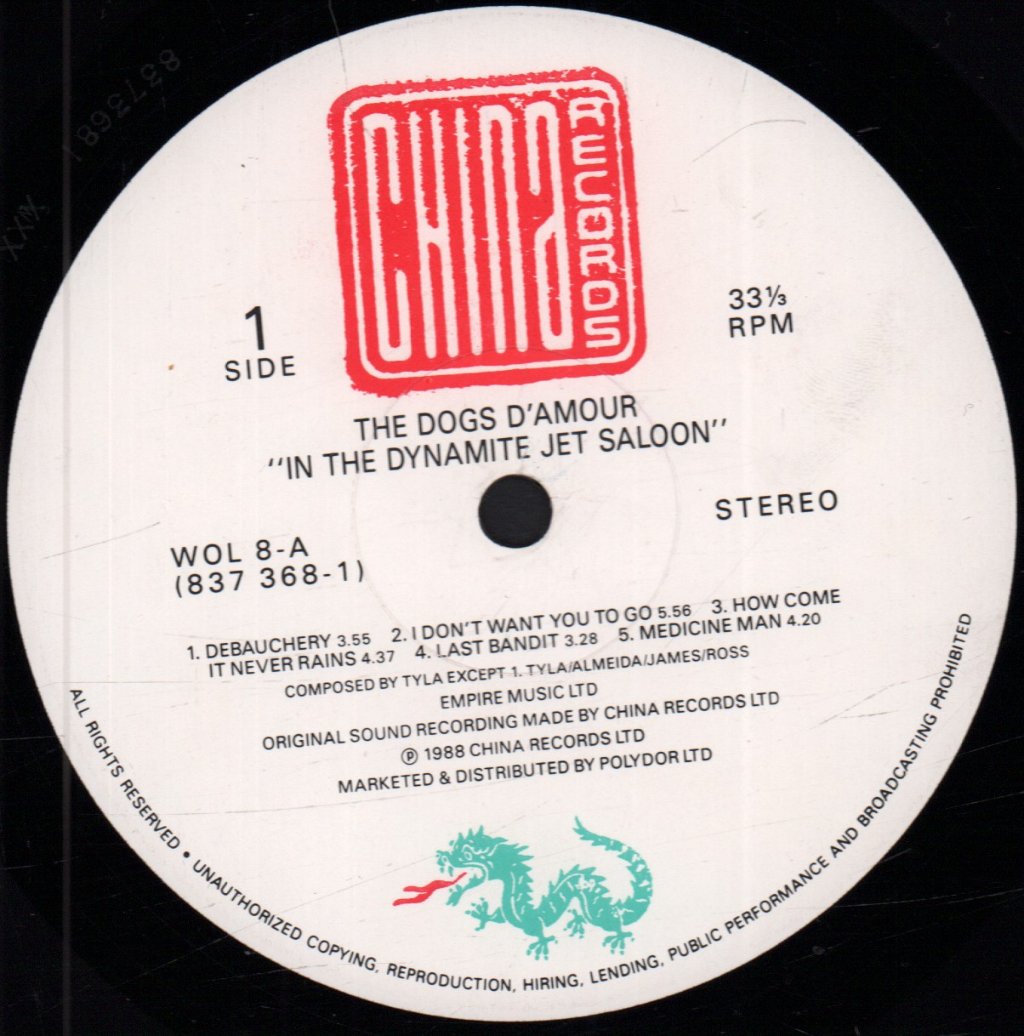 Dogs D'amour - In The Dynamite Jet Saloon - Lp