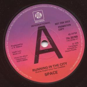 Space (Disco Group) - Running In The City - 7 Inch