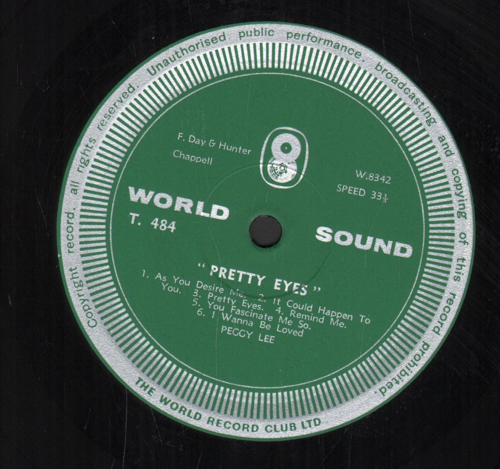 Peggy Lee - Pretty Eyes - Lp