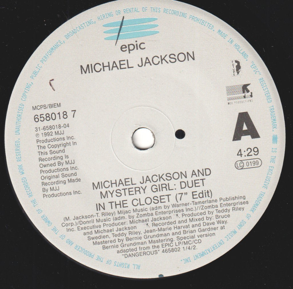Michael Jackson - In The Closet - 7 Inch