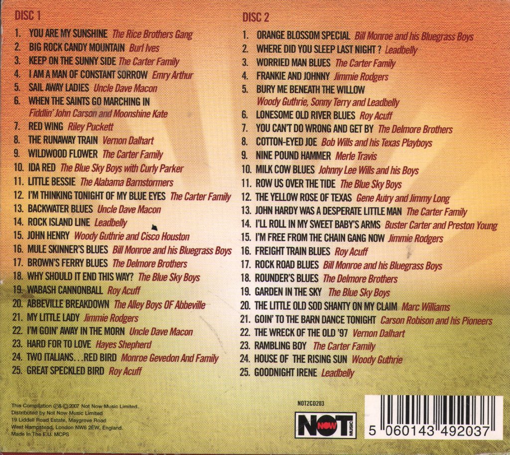 Various Artists - Music Inspired By Oh! Brother, Where Art Thou? - Double Cd