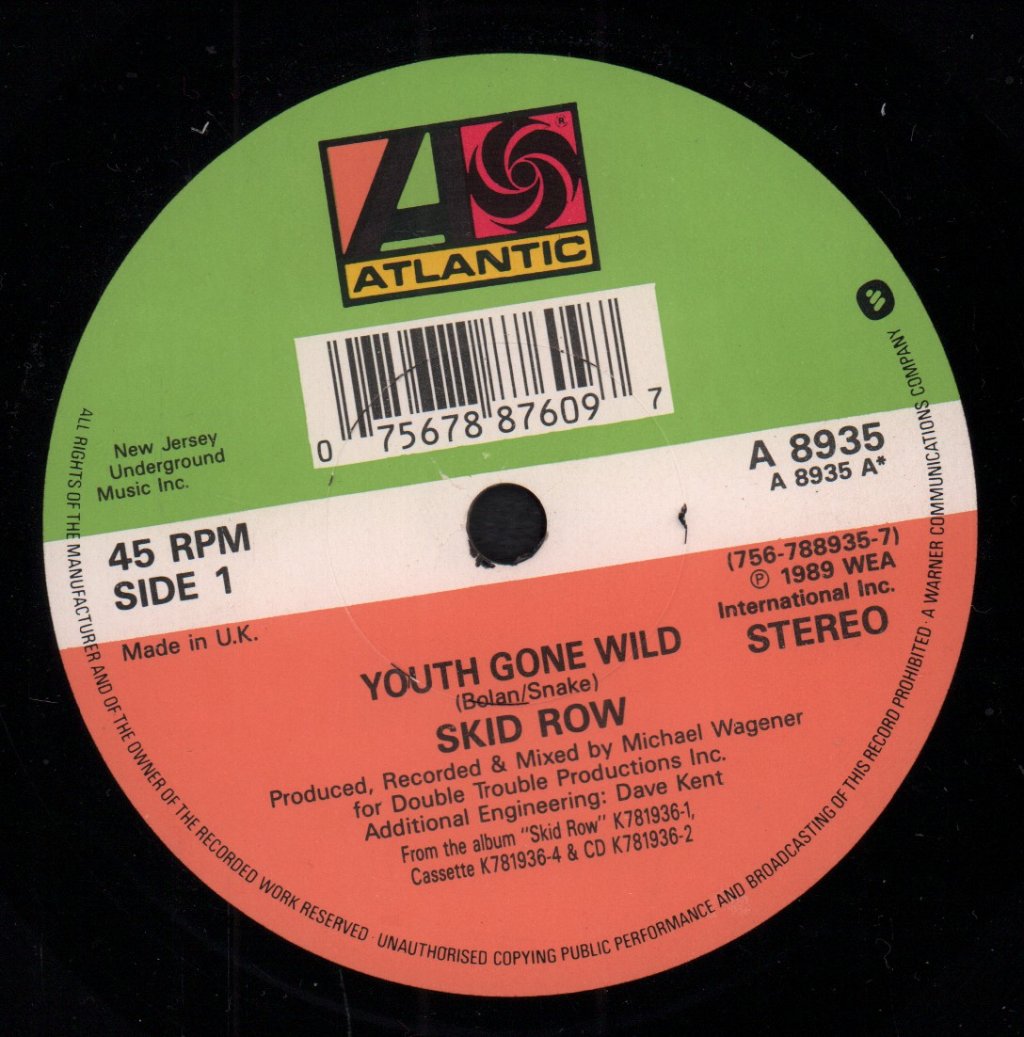 Skid Row - Youth Gone Wild - 7 Inch