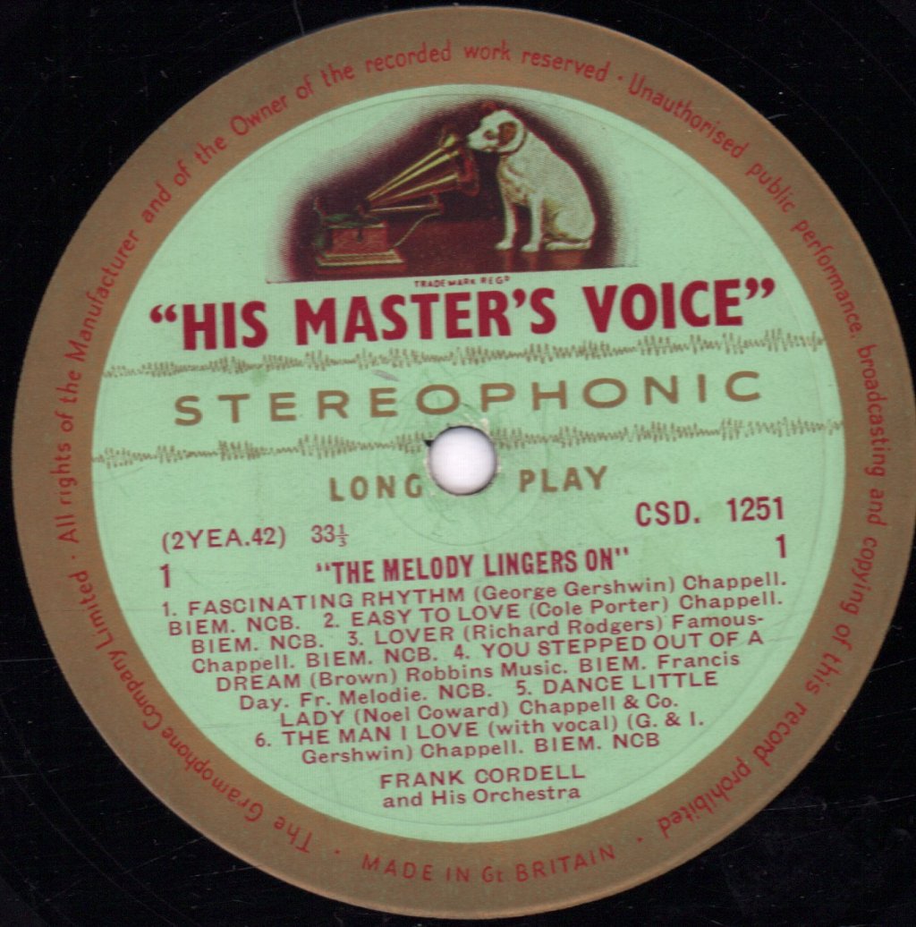 frank cordell and his orchestra - Melody Lingers On - Lp