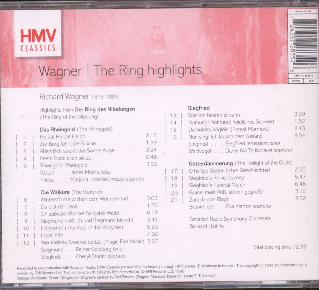 Bernard Haitink - Wagner - Ring: Highlights - Cd